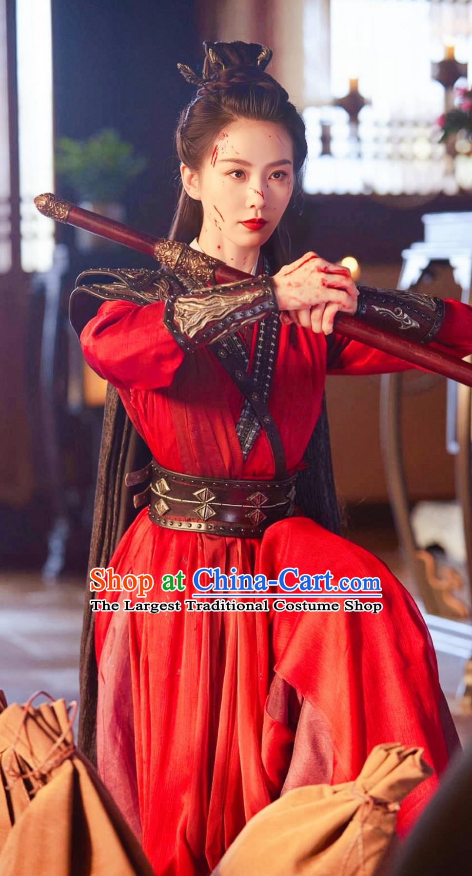Wuxia TV Series A Journey To Love Ren Ru Yi Red Dress Ancient China Swordswoman Costume