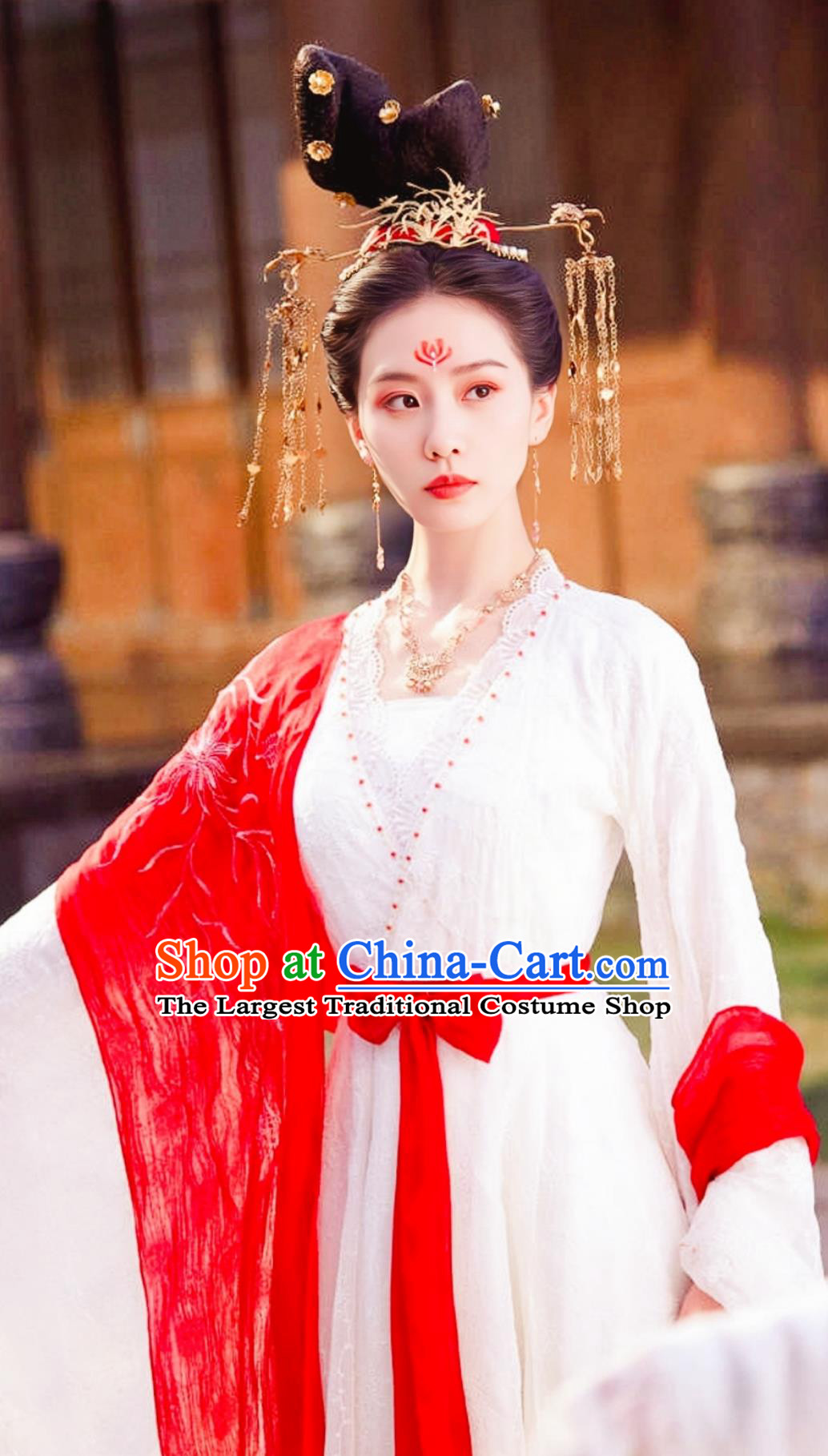 Ancient China Tang Dynasty Dance Lady Costume  Wuxia TV Series A Journey To Love Ren Ru Yi White Dress