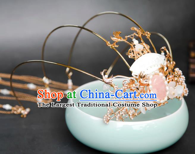 China Ancient Princess Phoenix Coronet Handmade Ming Dynasty Wedding Hair Crown Traditional Chinese Hanfu Hair Jewelry