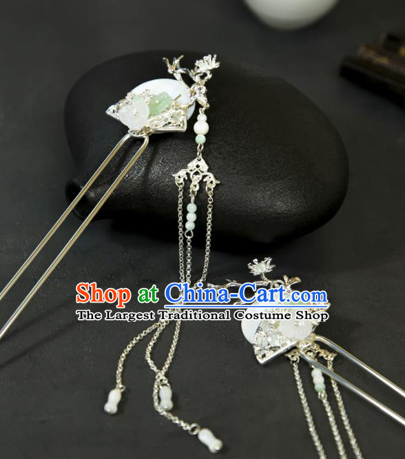Traditional Chinese Hanfu Hair Jewelry China Ancient Noble Woman Tassel Hairpin Handmade Ming Dynasty Hair Clip