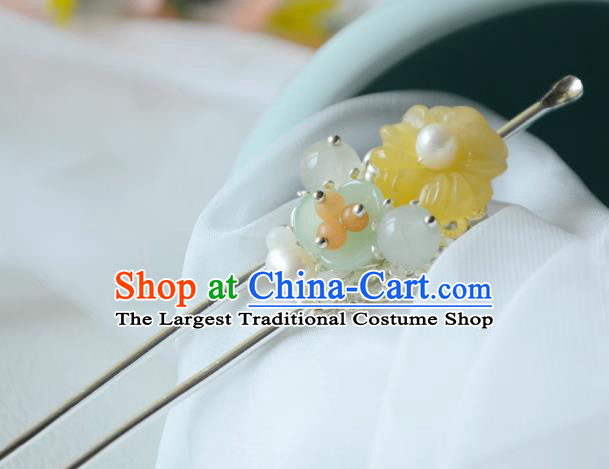 China Ancient Noble Woman Hairpin Handmade Qing Dynasty Curette Hair Clip Traditional Chinese Hair Jewelry