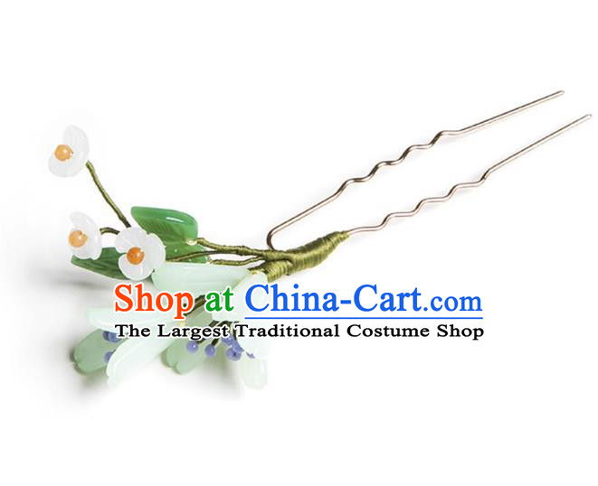 China Ancient Empress Orchid Hairpin Handmade Ming Dynasty Hair Clip Traditional Chinese Hanfu Hair Jewelry