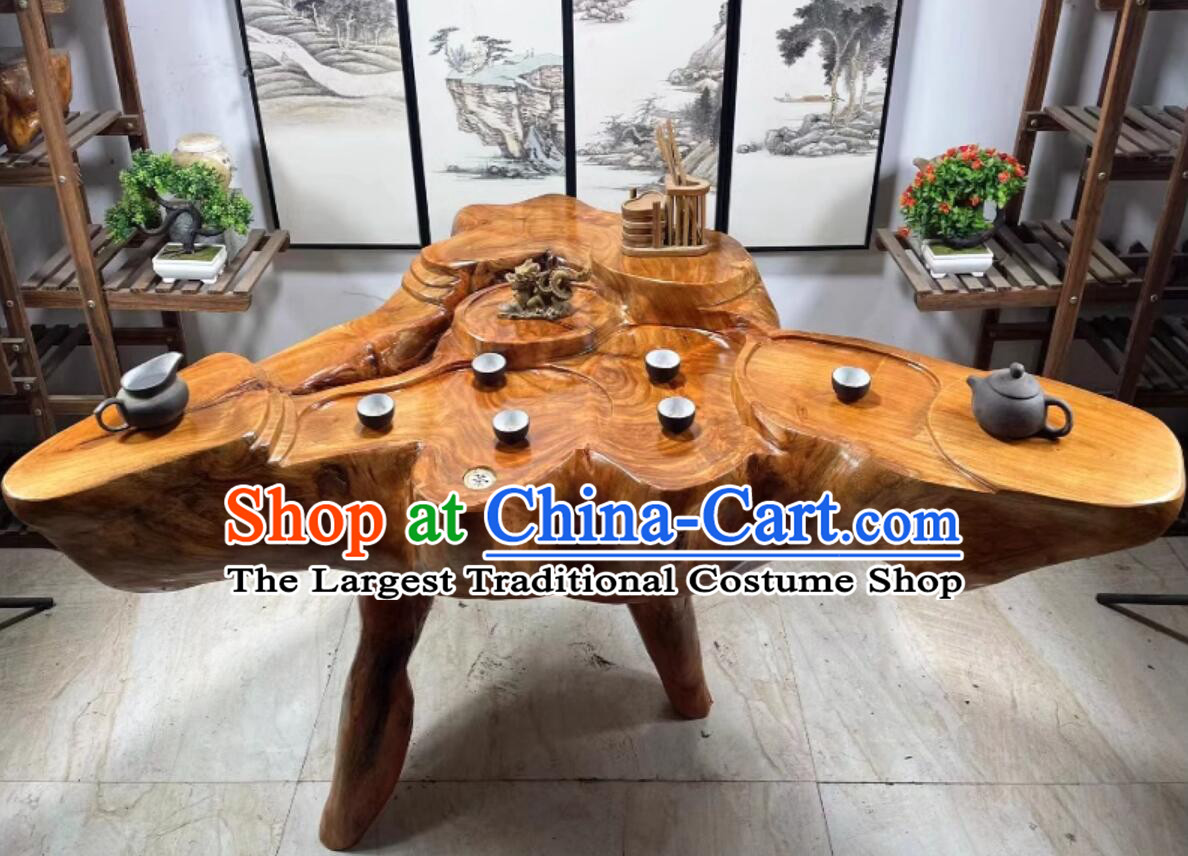 Hand Carved Chinese Stunning Tree Root Tea Table The Great Roc Takes Flight