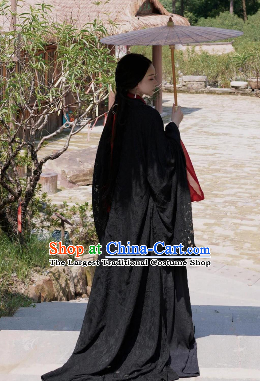 Ancient China Swordswoman Costume Black Warring States Robe Chinese Han Dynasty Noble Woman Hanfu Clothing