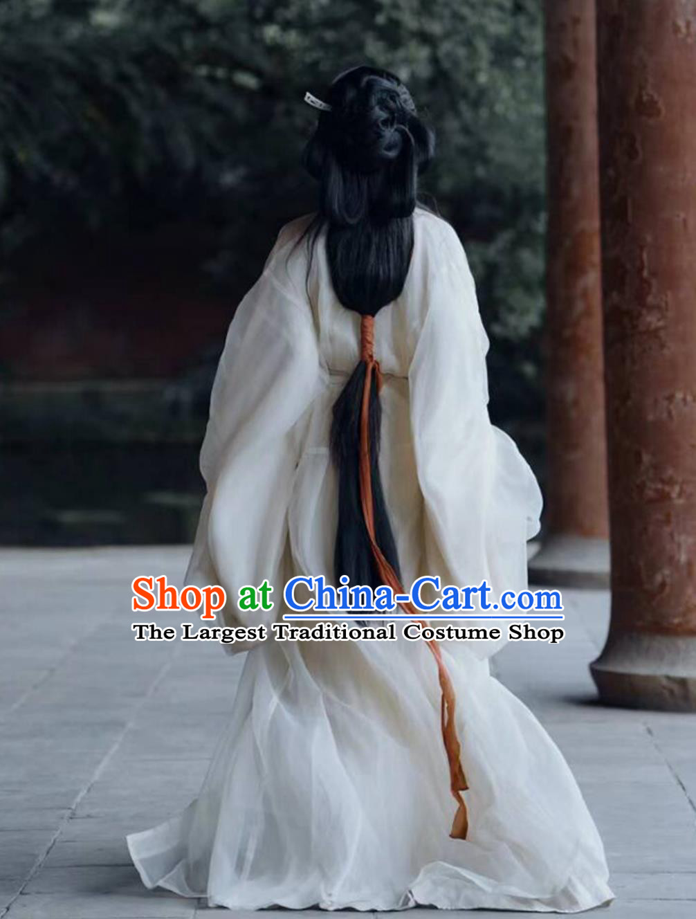 Traditional Hanfu White Warring States Robe Chinese Han Dynasty Imperial Consort Clothing Ancient China Princess Costume