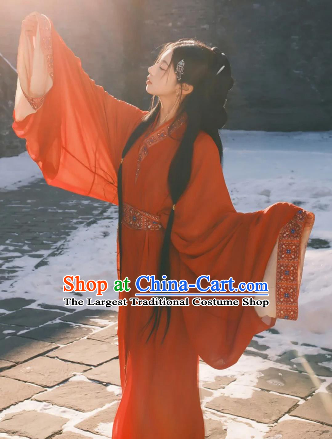 Ancient China Princess Costume Traditional Hanfu Red Warring States Robe Chinese Han Dynasty Court Woman Clothing
