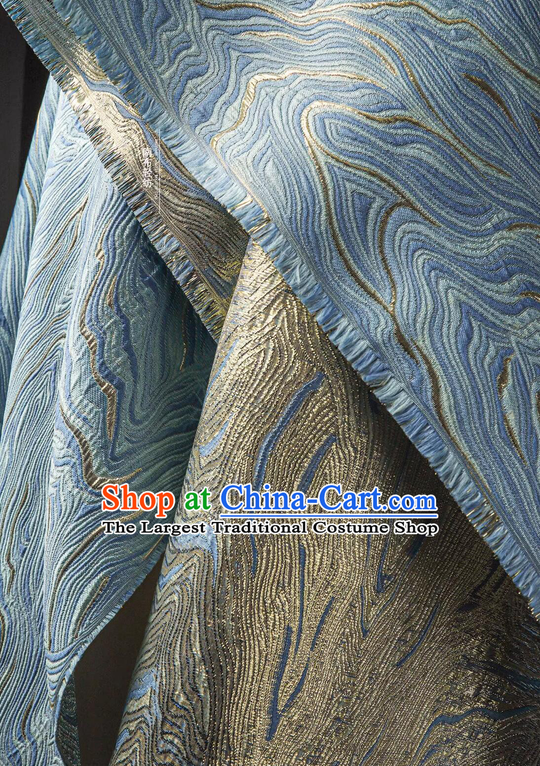 Classical Ripple Pattern Design Fabric Top Brocade Fabric Dress Coat Cloth Material