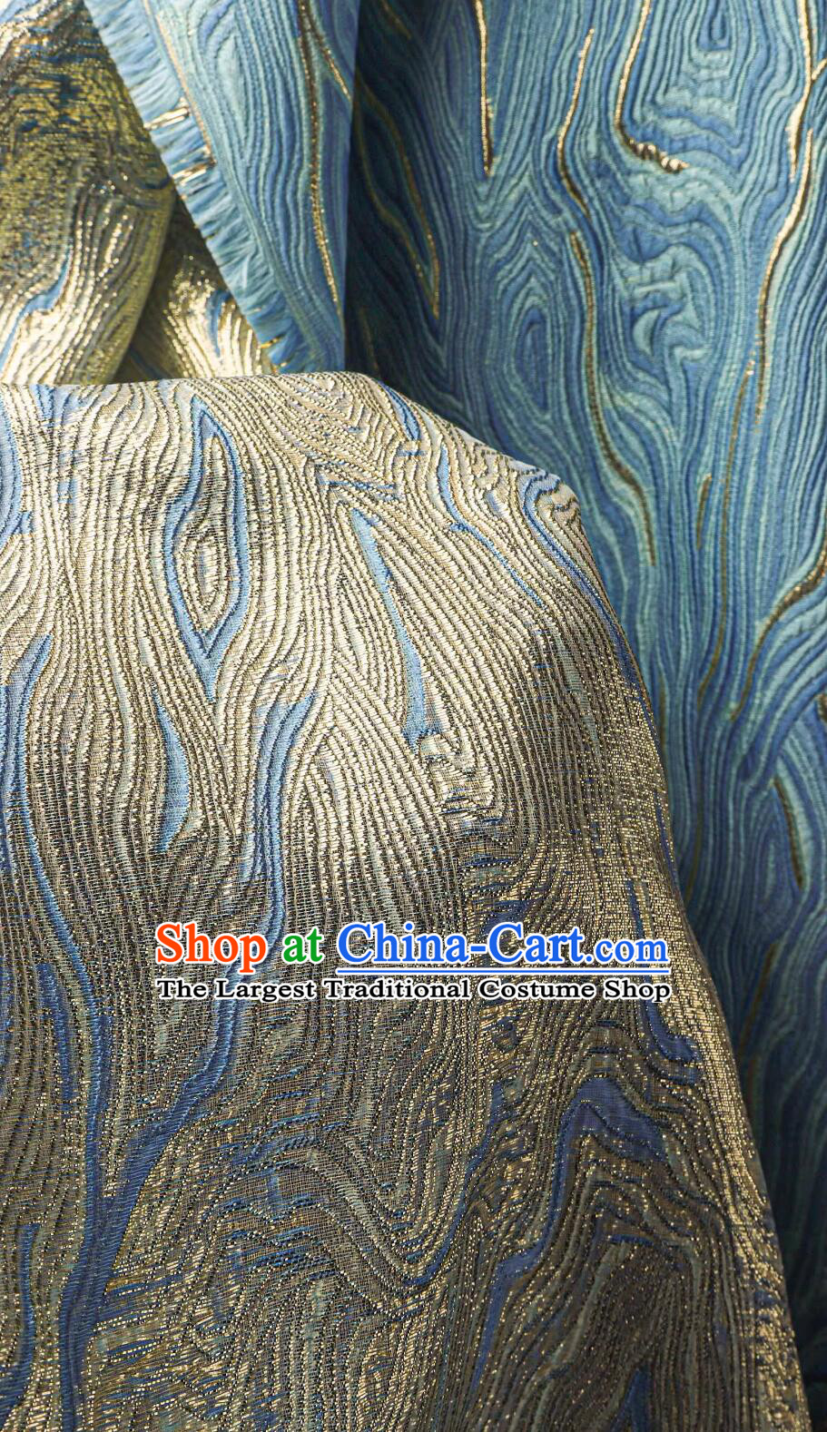 Classical Ripple Pattern Design Fabric Top Brocade Fabric Dress Coat Cloth Material