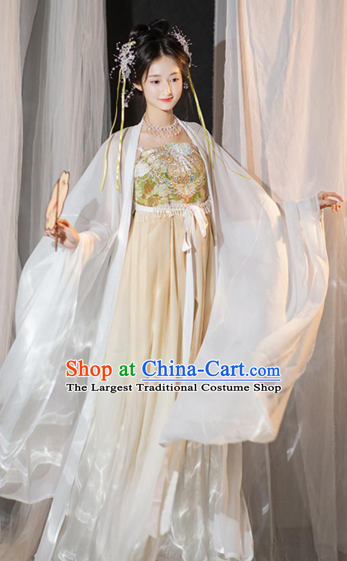 Traditional Hanfu Embroidered Hezi Dress Ancient Chinese Clothing China Tang Dynasty Royal Princess Costume
