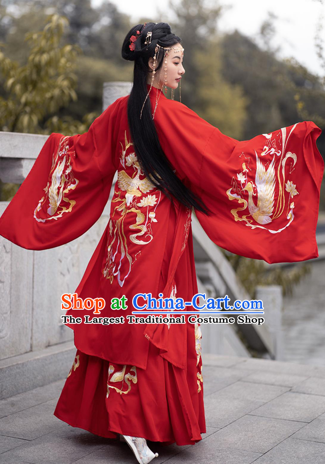 Ancient Chinese Clothing China Jin Dynasty Swordswoman Costume Traditional Wedding Hanfu Red Dresses