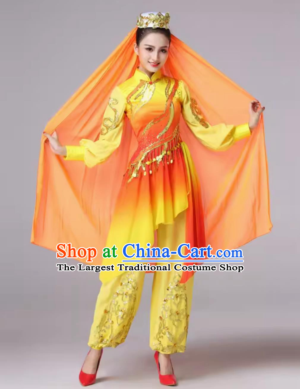 Chinese Spring Festival Gala Xinjiang Uyghur Dance Performance Clothing Minority Dance Costume Women Group Dance Set