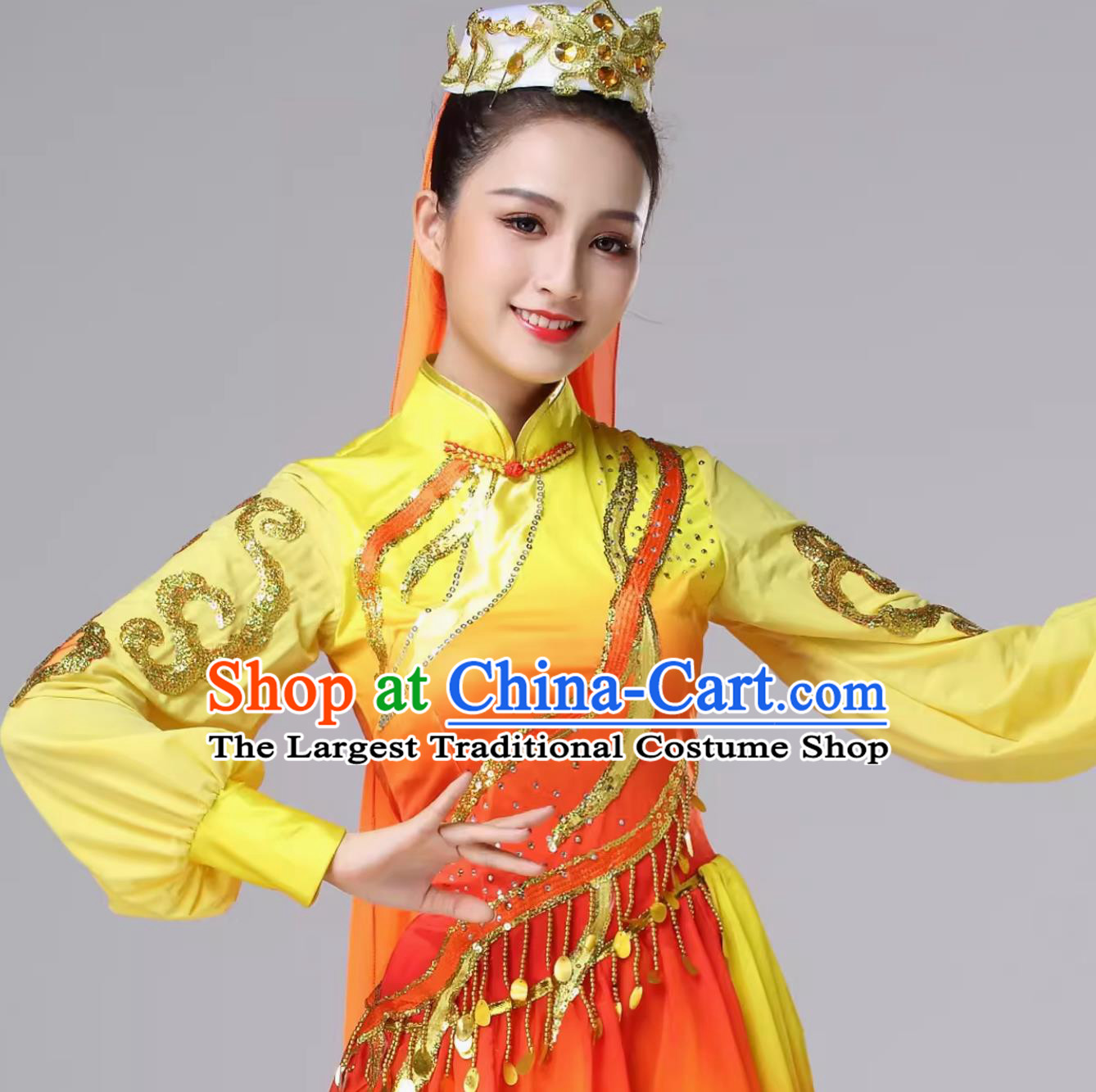 Chinese Spring Festival Gala Xinjiang Uyghur Dance Performance Clothing Minority Dance Costume Women Group Dance Set