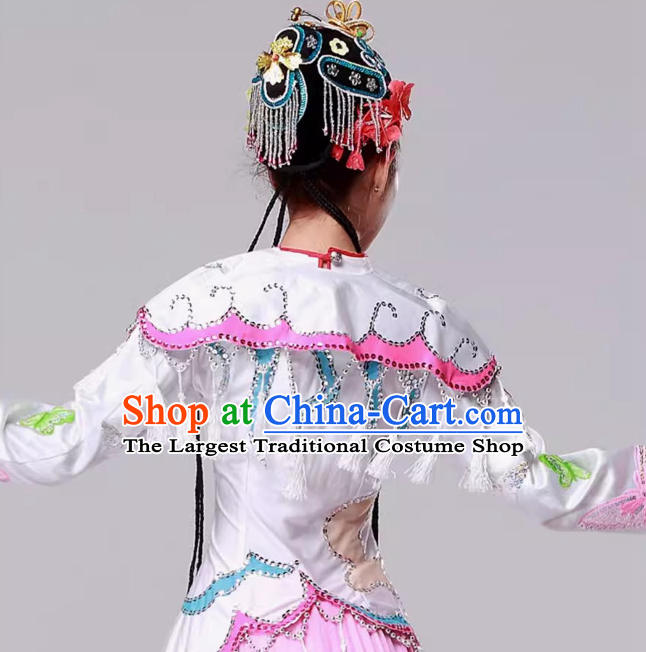 Traditional Chinese Opera Costume Women Ancient Clothing Beijing Opera Hua Tan Liang Zhu Performance Dress A Hundred Flowers Competing For Beauty Water Sleeve Dance Garment