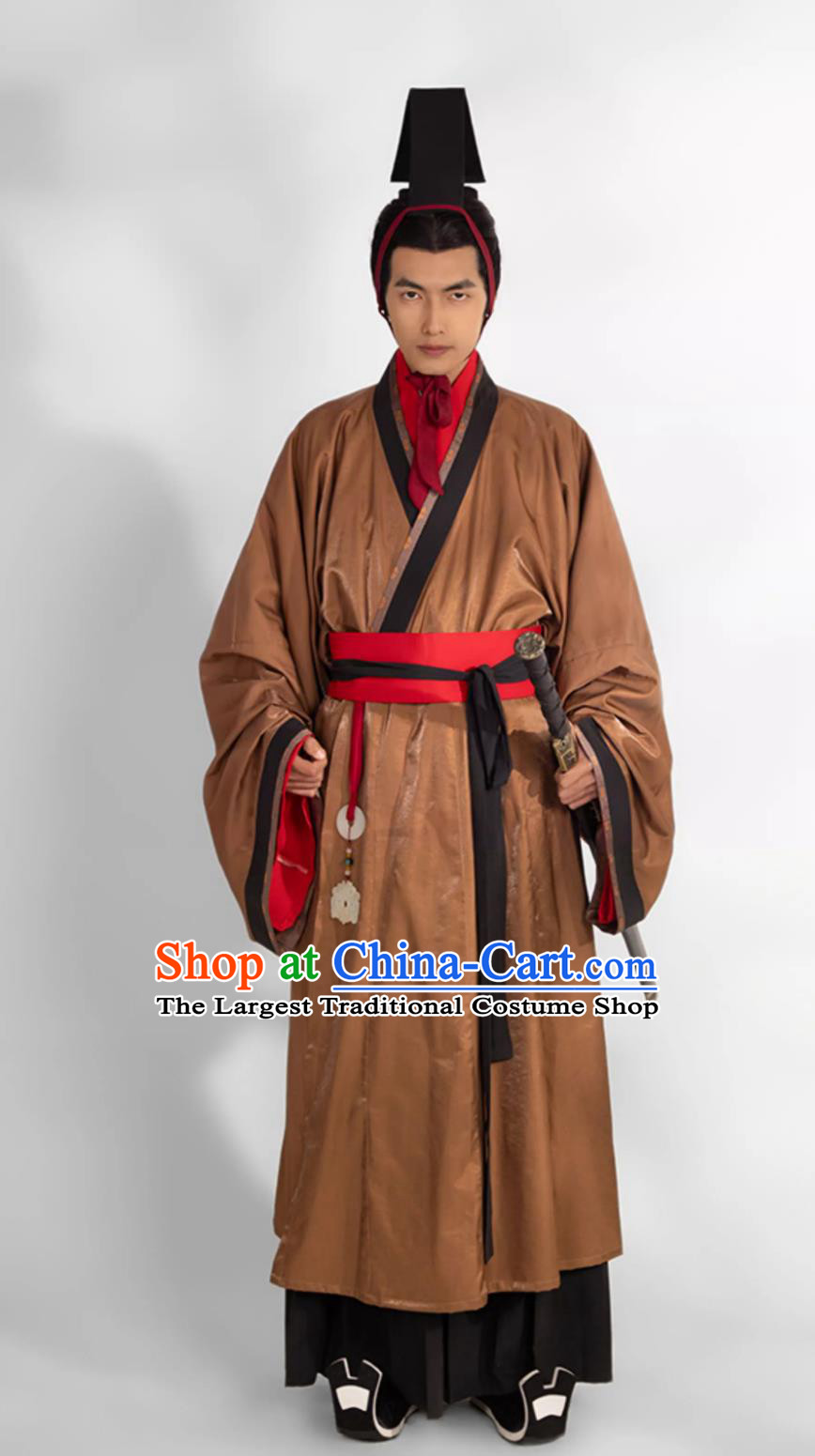 Men Hanfu Ancient Chinese Swordswoman Clothing Traditional Warring States Robe China Travel Photography Costume