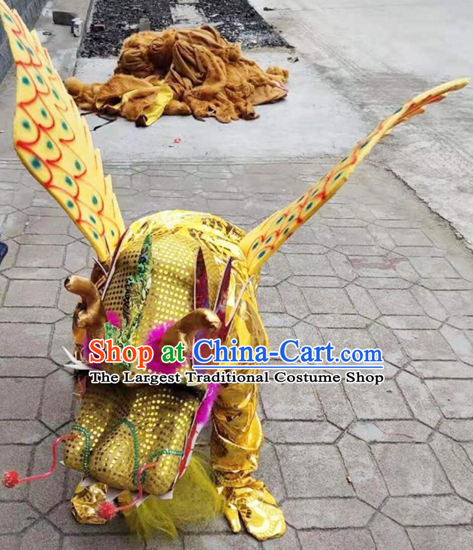 Chinese Zodiac Loong Year Performance Head and Garment Handmade Mascot Costume Cosplay Flying Dragon Clothing Complete Set