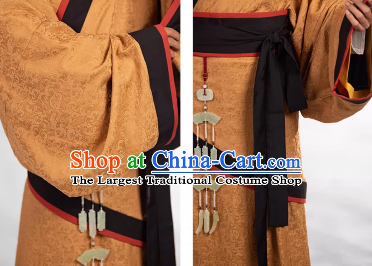 Traditional China Mens Hanfu Travel Photography Costume Ancient Chinese the Warring States Period Scholar Clothing