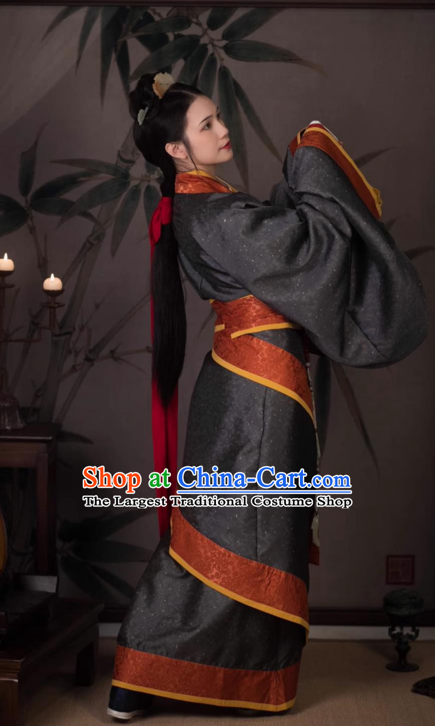 Traditional Women Hanfu Robe China Travel Photography Costume Ancient Chinese Qin Dynasty Empress Clothing