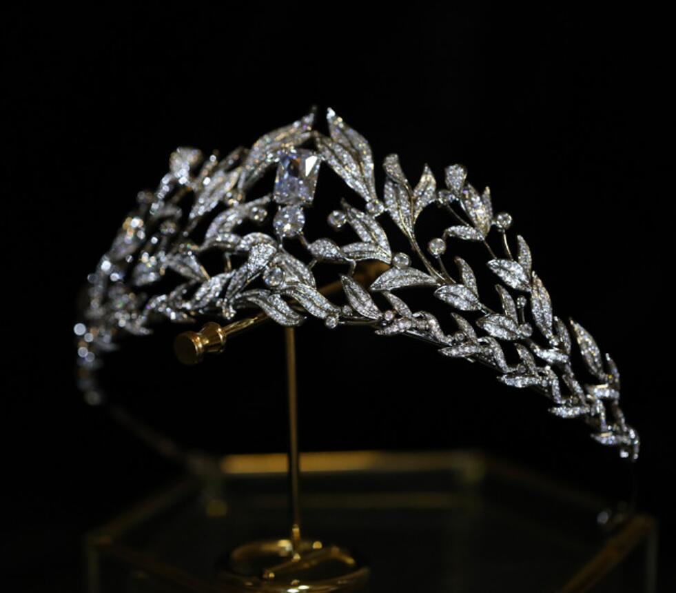 Top Princess Headwear Bride Hair Jewelry Handmade Wedding Zircon Royal Crown
