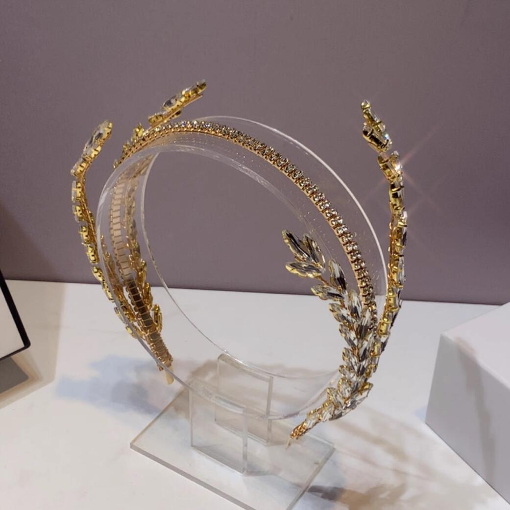 Top Wedding Golden Royal Crown Handmade Princess Headwear Bride Hair Jewelry