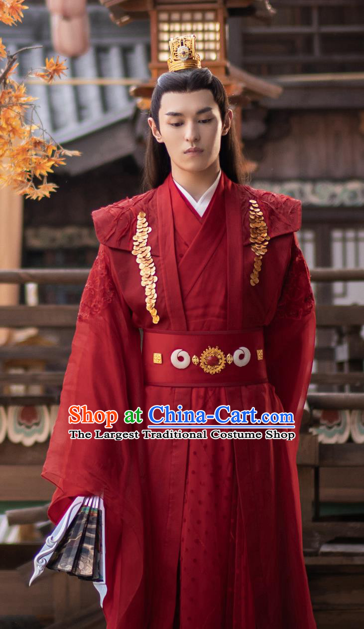 Ancient China Young Childe Costumes 2023 TV Series Back From The Brink Swordsman Feng Qiao Shuo Red Outfit Clothing