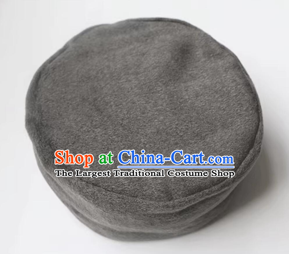 Top Monk Hat Chinese Buddhism Winter Headwear Gray Buddhist Thermal Hat