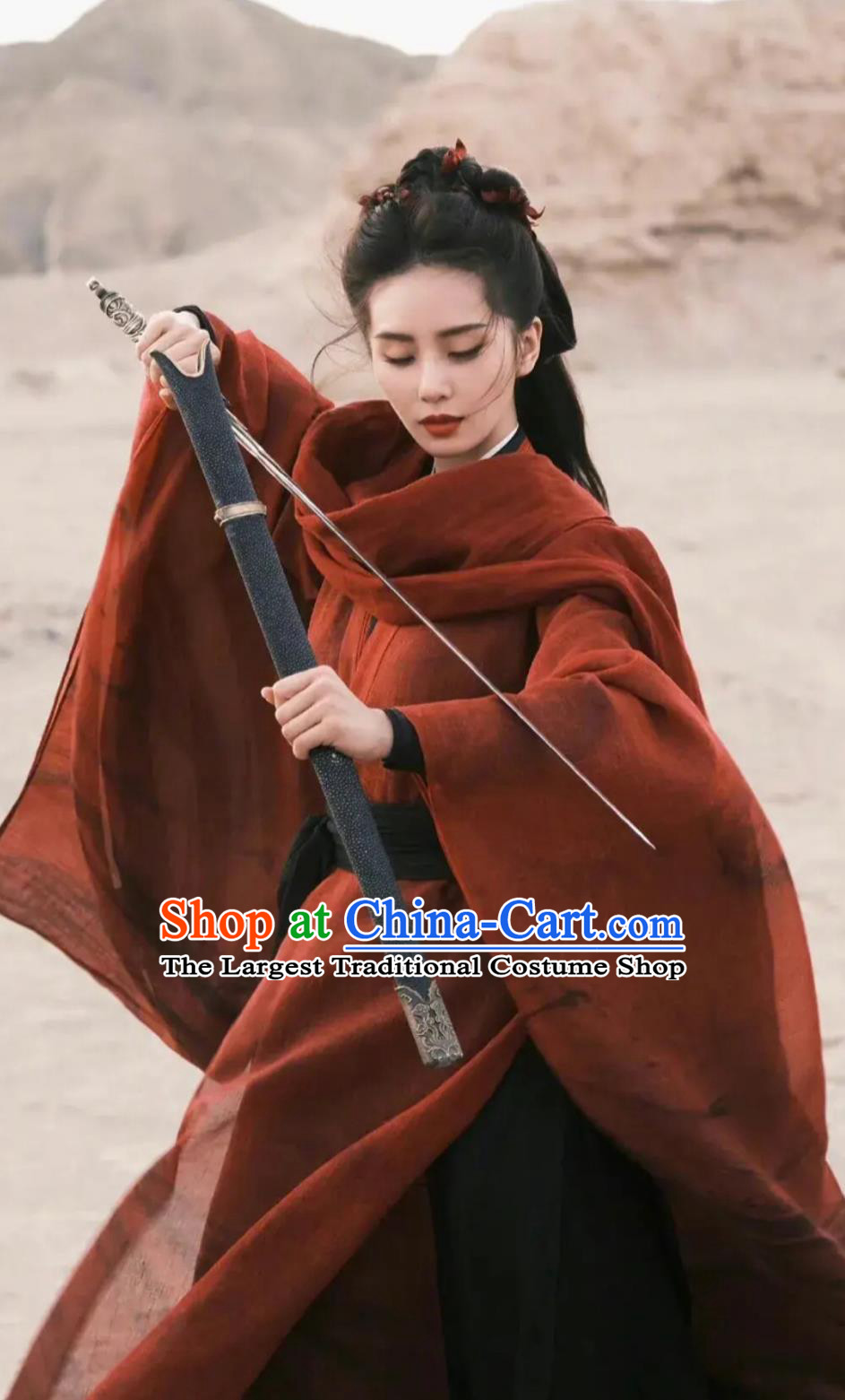 China Wuxia Kungfu Clothing  TV Series A Journey To Love Swordswoman Ren Ru Yi Red Dress Ancient Chinese Female Assassin Costume