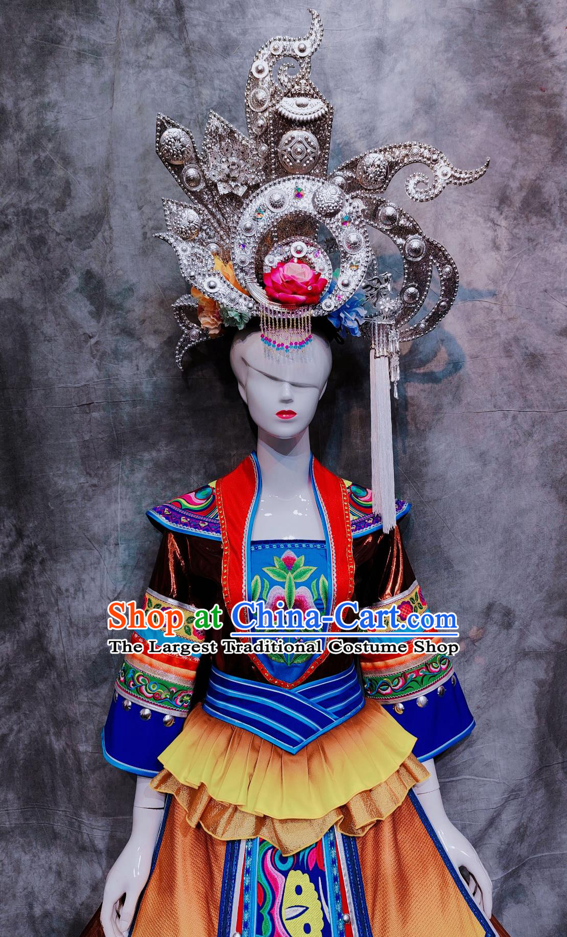 Chinese Ethnic Dance Performance Costume China Dong National Minority Woman Clothing Traditional Guizhou March rd Festival Dress