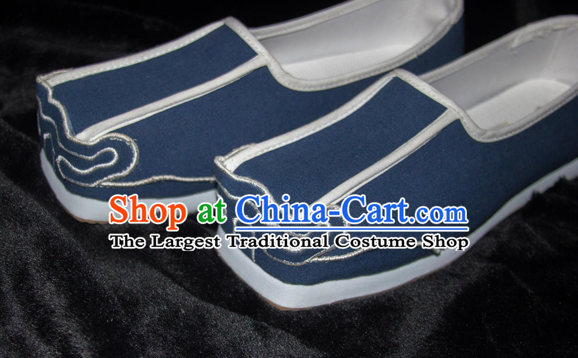 Traditional Male Hanfu Shoes Ancient Chinese Scholar Shoes China Ming Dynasty Blue Square Shoes