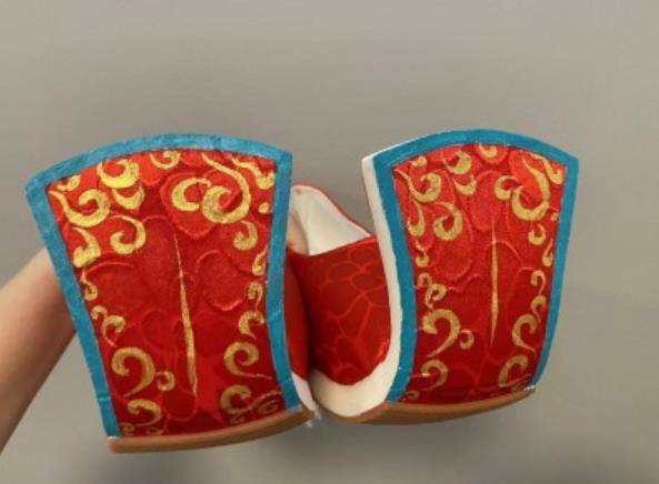Traditional Hanfu Stage Show Shoes Ancient Chinese Wedding Groom Red Shoes Handmade China Tang Dynasty Ascending Cloud Shoes