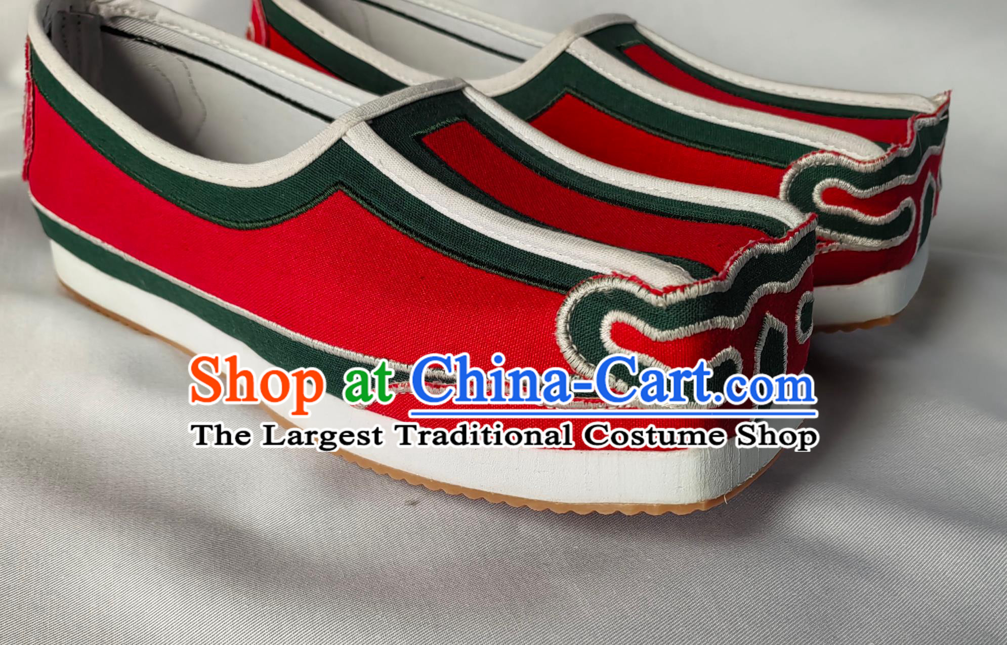 Ancient Chinese Scholar Red Square Top Shoes China Ming Dynasty Shoes Traditional Hanfu Linen Shoes