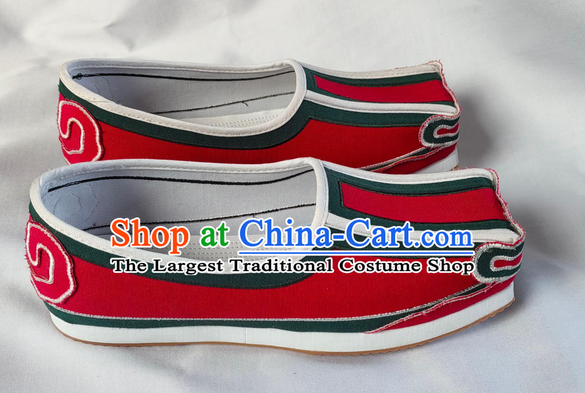 Ancient Chinese Scholar Red Square Top Shoes China Ming Dynasty Shoes Traditional Hanfu Linen Shoes