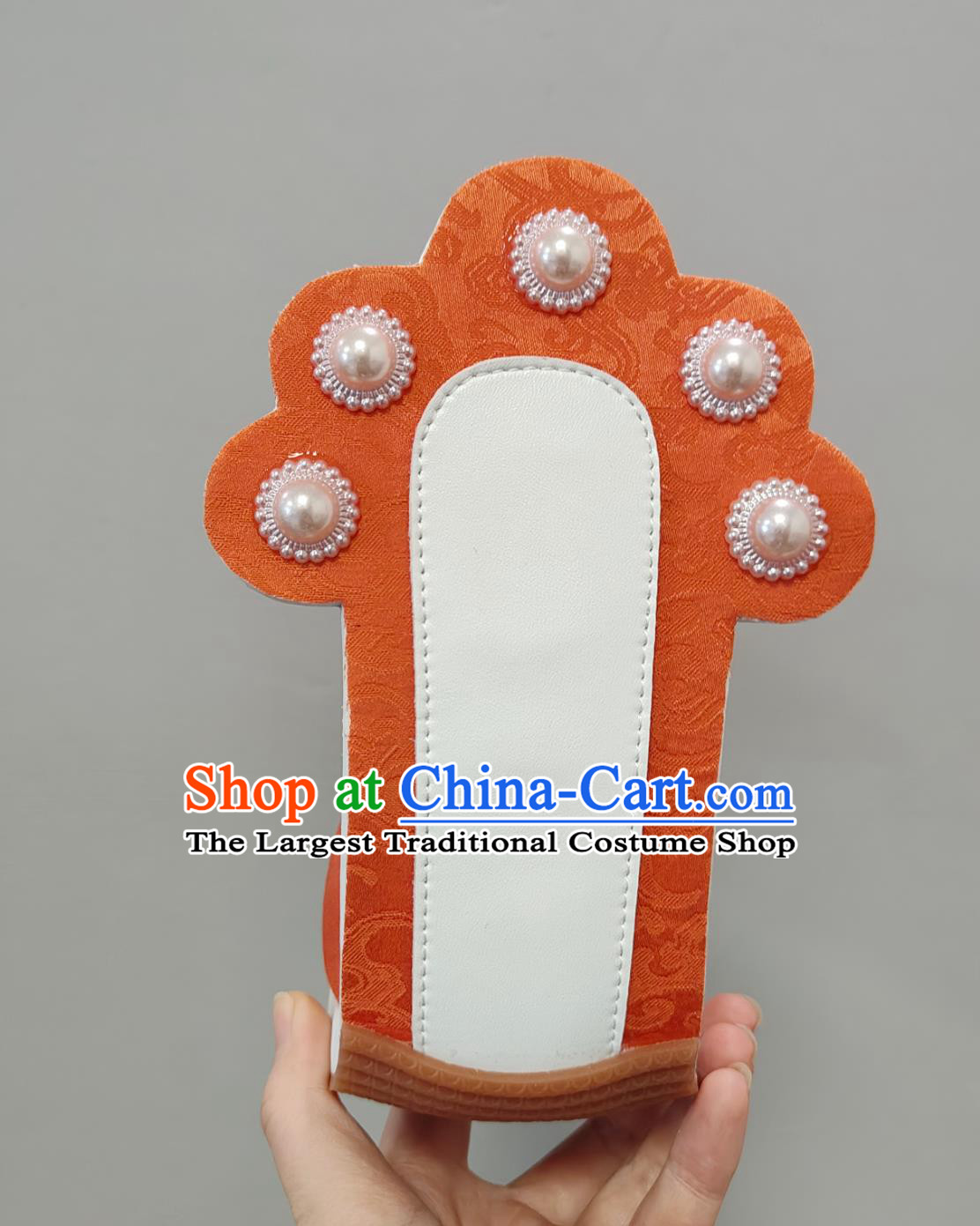 Ancient Chinese Empress Orange Shoes Handmade China Tang Dynasty Dengyun Shoes Traditional Hanfu Stage Show Shoes