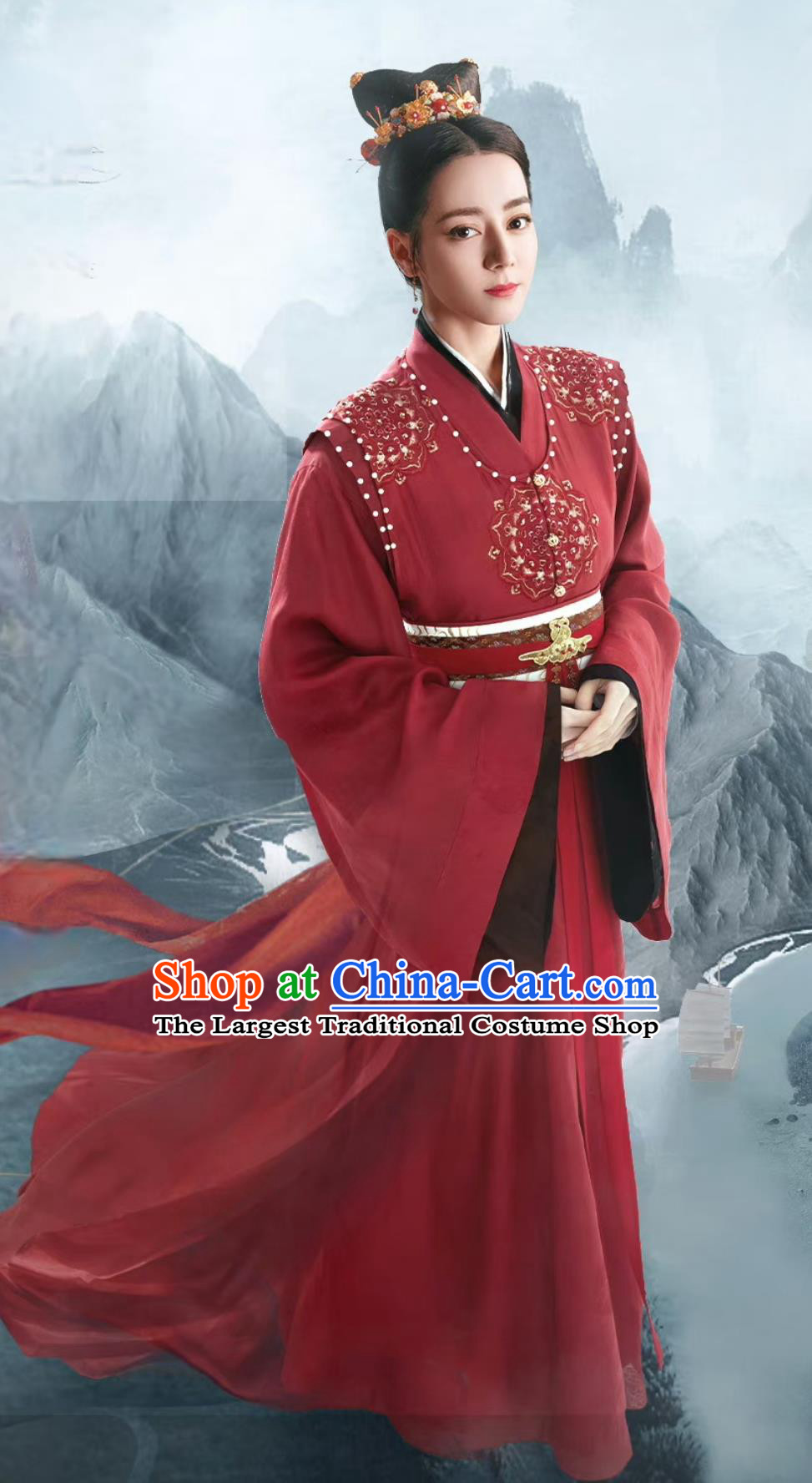 Ancient China Woman Clothing Traditional Hanfu TV Series The Legend of An Le Crown Princess Ren An Le Red Dress
