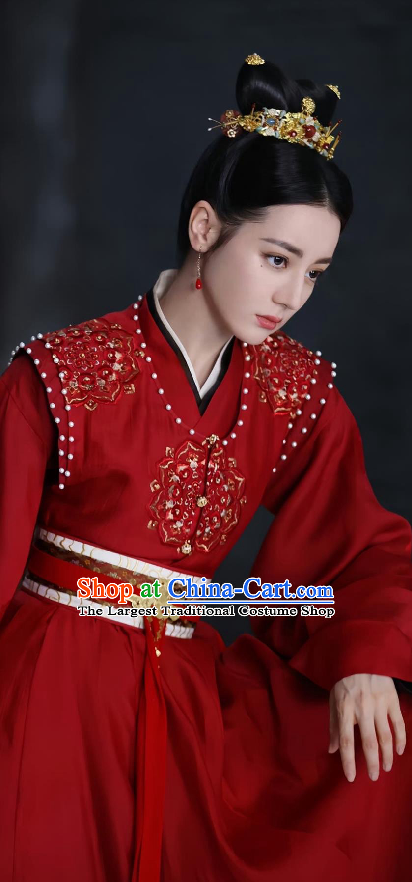 Ancient China Woman Clothing Traditional Hanfu TV Series The Legend of An Le Crown Princess Ren An Le Red Dress