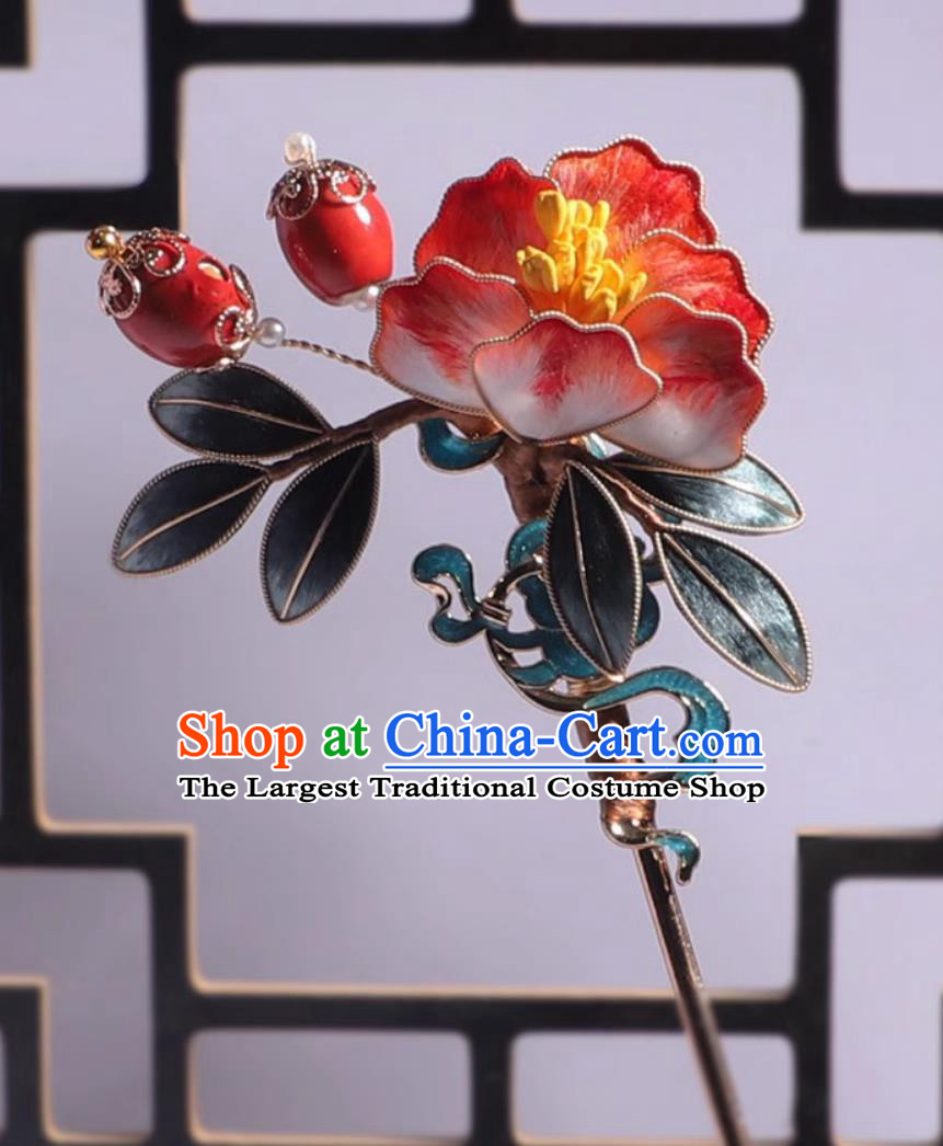 Traditional Hanfu Hair Jewelry Ancient Chinese Princess Hairpin Handmade China Ming Dynasty Silk Jacinth Peony Hair Comb