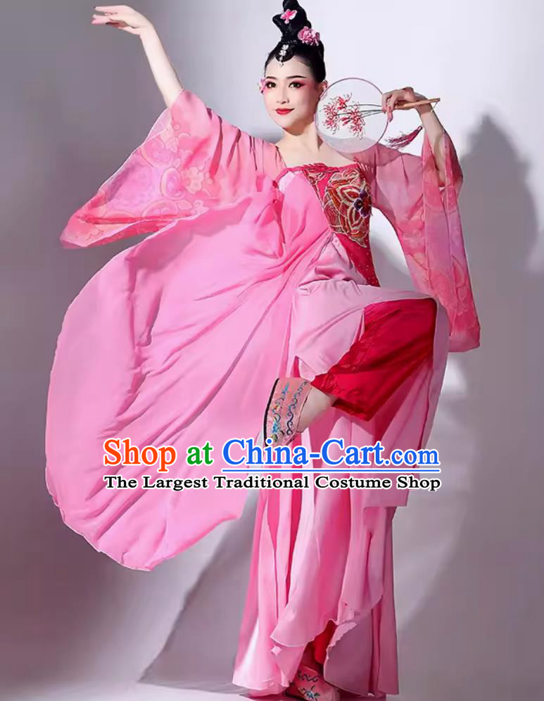 Traditional Hanfu Dance Pink Dress Women Group Performance Clothing Chinese Classical Dance Costume