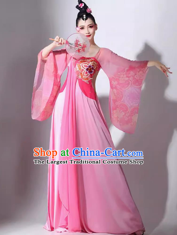 Traditional Hanfu Dance Pink Dress Women Group Performance Clothing Chinese Classical Dance Costume