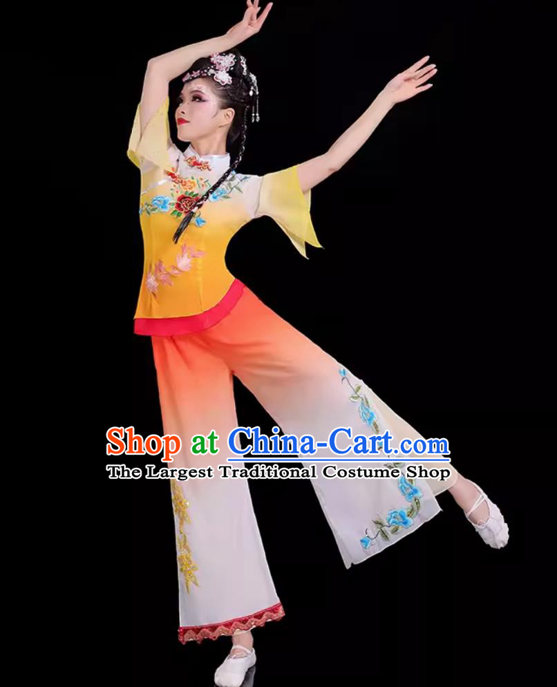 Traditional Fan Dance Outfit Boudoir Dream Women Group Performance Clothing Chinese Classical Dance Costume