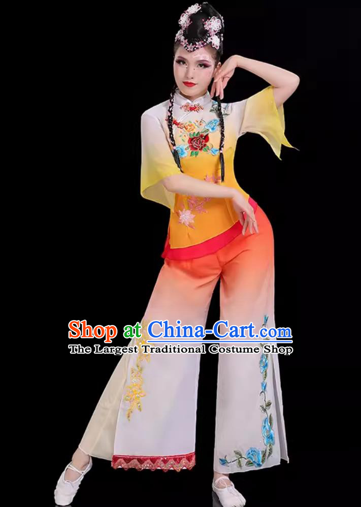 Traditional Fan Dance Outfit Boudoir Dream Women Group Performance Clothing Chinese Classical Dance Costume