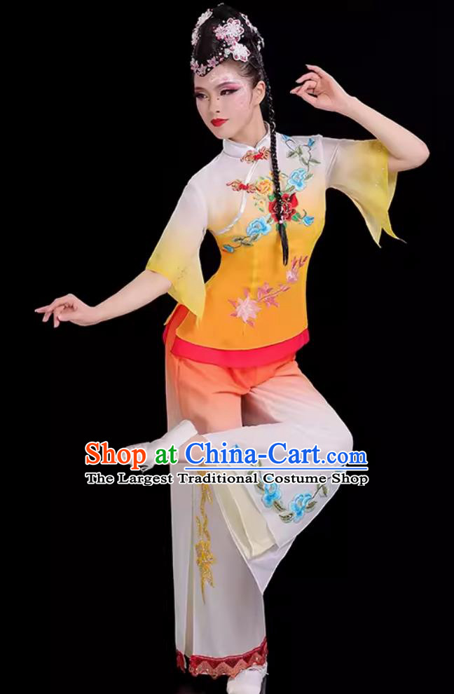 Traditional Fan Dance Outfit Boudoir Dream Women Group Performance Clothing Chinese Classical Dance Costume