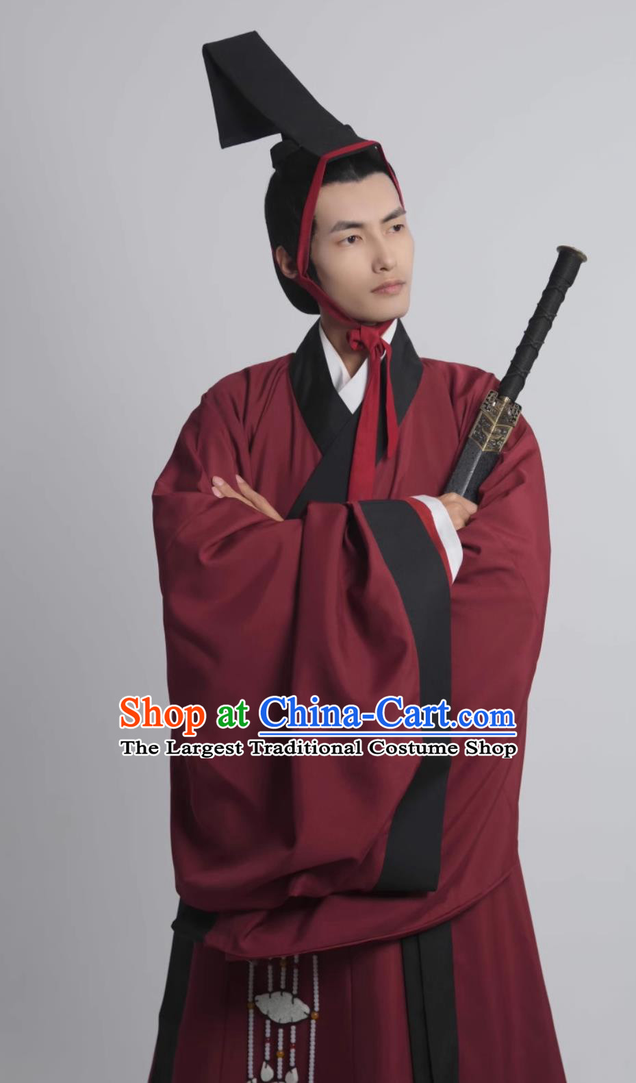 Traditional Male Hanfu Chinese Qin Dynasty Royal Prince Costume Ancient China Official Clothing