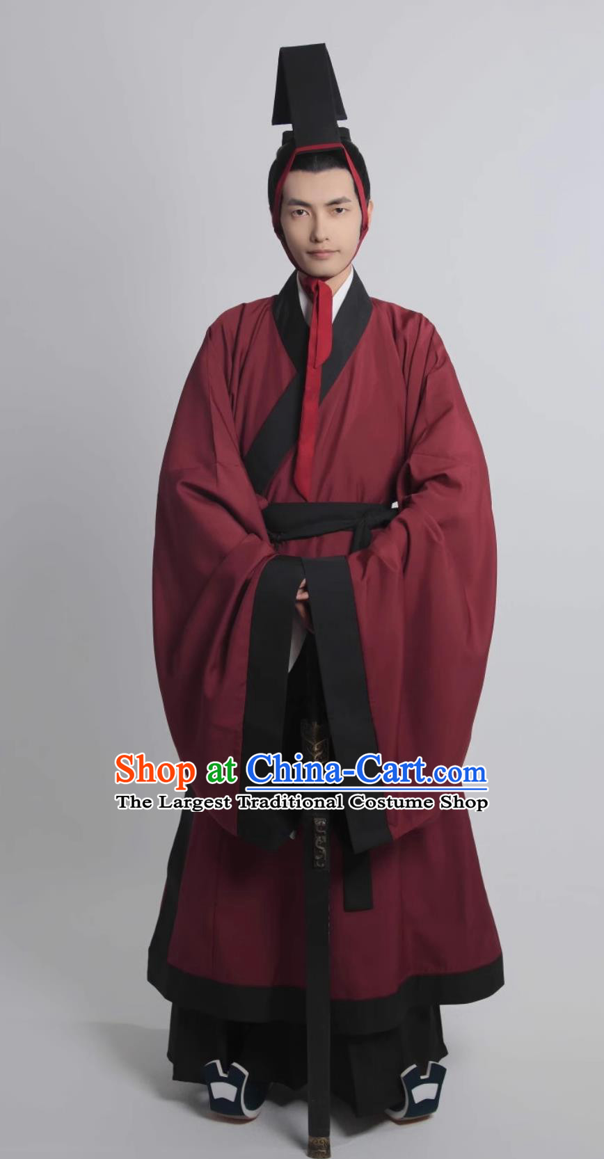 Traditional Male Hanfu Chinese Qin Dynasty Royal Prince Costume Ancient China Official Clothing