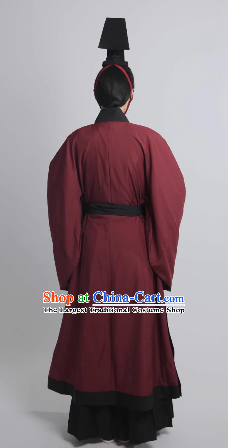 Traditional Male Hanfu Chinese Qin Dynasty Royal Prince Costume Ancient China Official Clothing