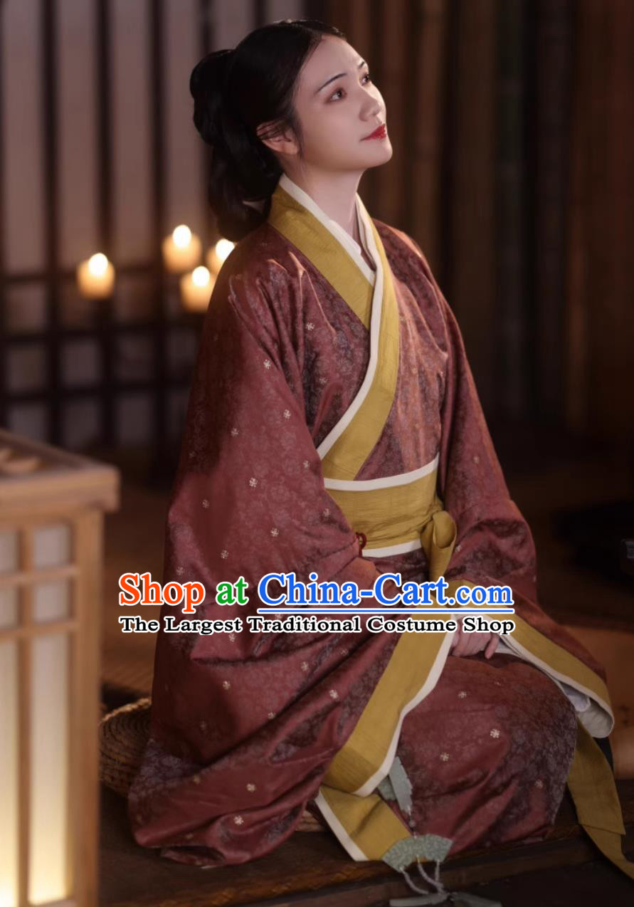 Ancient China Court Woman Clothing Traditional Hanfu Curving Front Robe Chinese Qin Dynasty Empress Costume