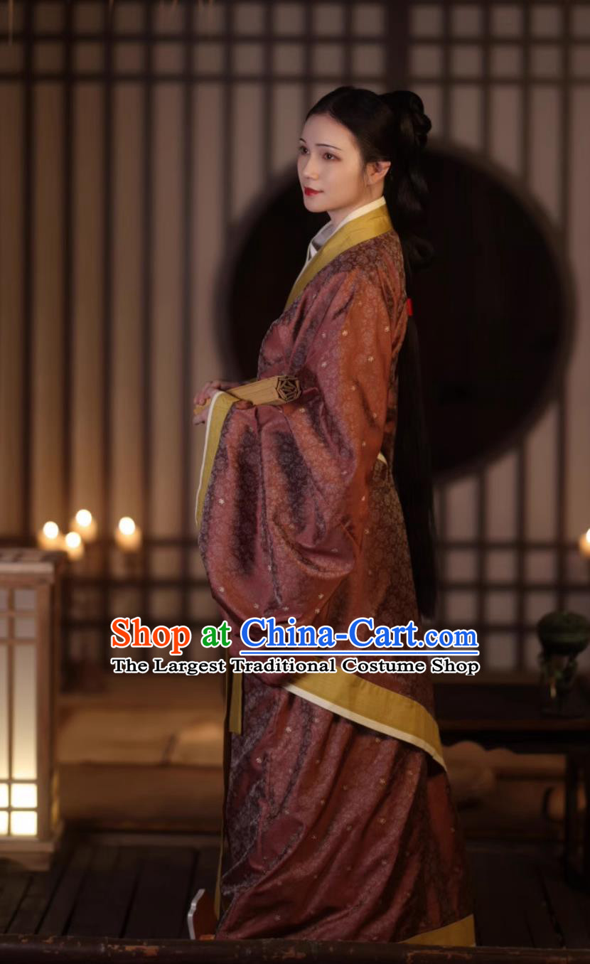 Ancient China Court Woman Clothing Traditional Hanfu Curving Front Robe Chinese Qin Dynasty Empress Costume