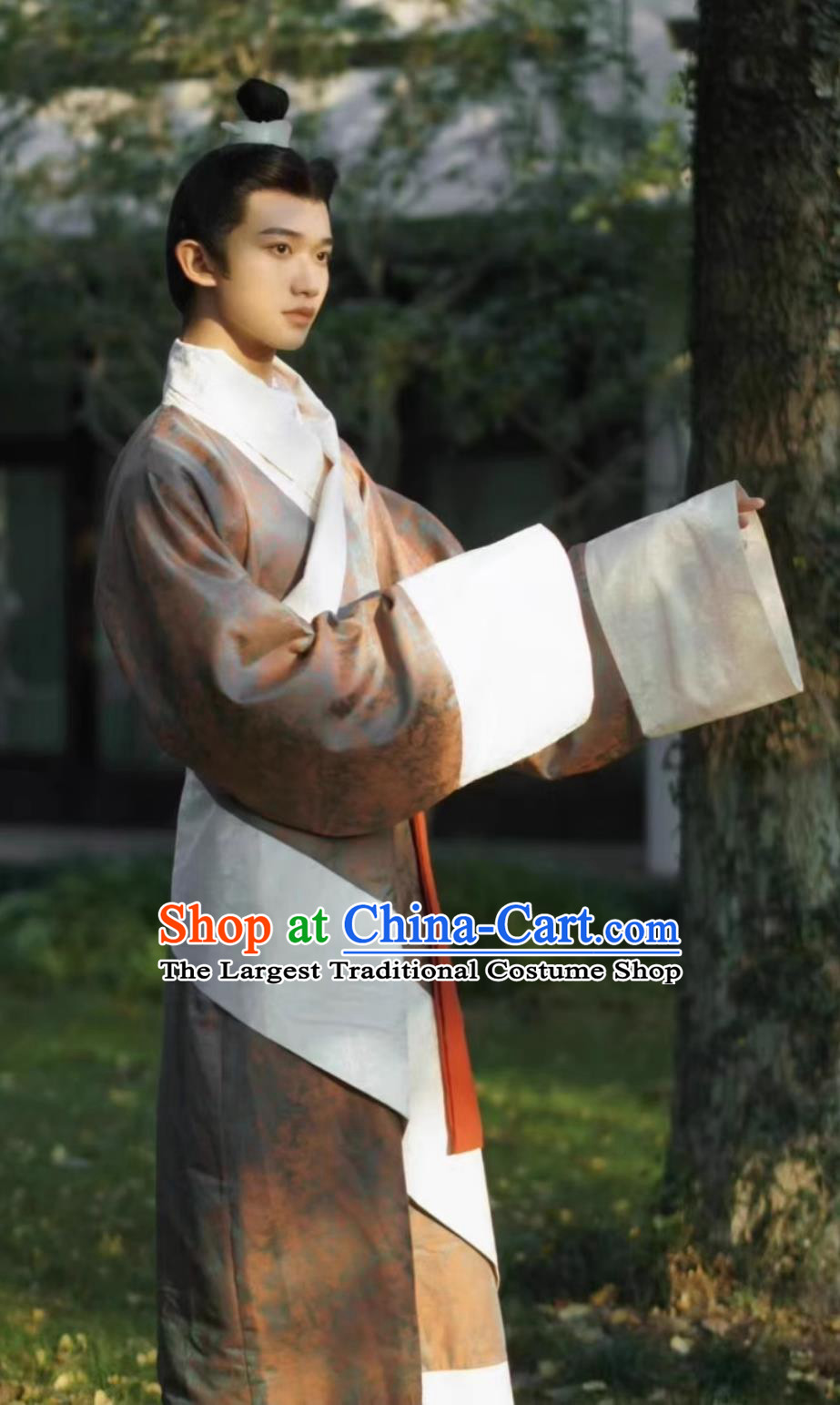 Chinese Qin Dynasty Royal Prince Costume Ancient China Scholar Clothing Traditional Hanfu Curving Front Robe