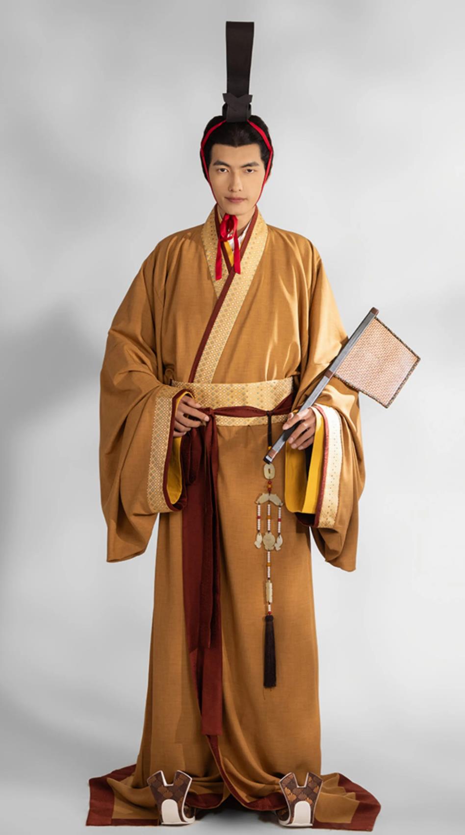 Chinese Travel Photography Costume Traditional Hanfu Khaki Warring States Robe Ancient Chinese Scholar Clothing