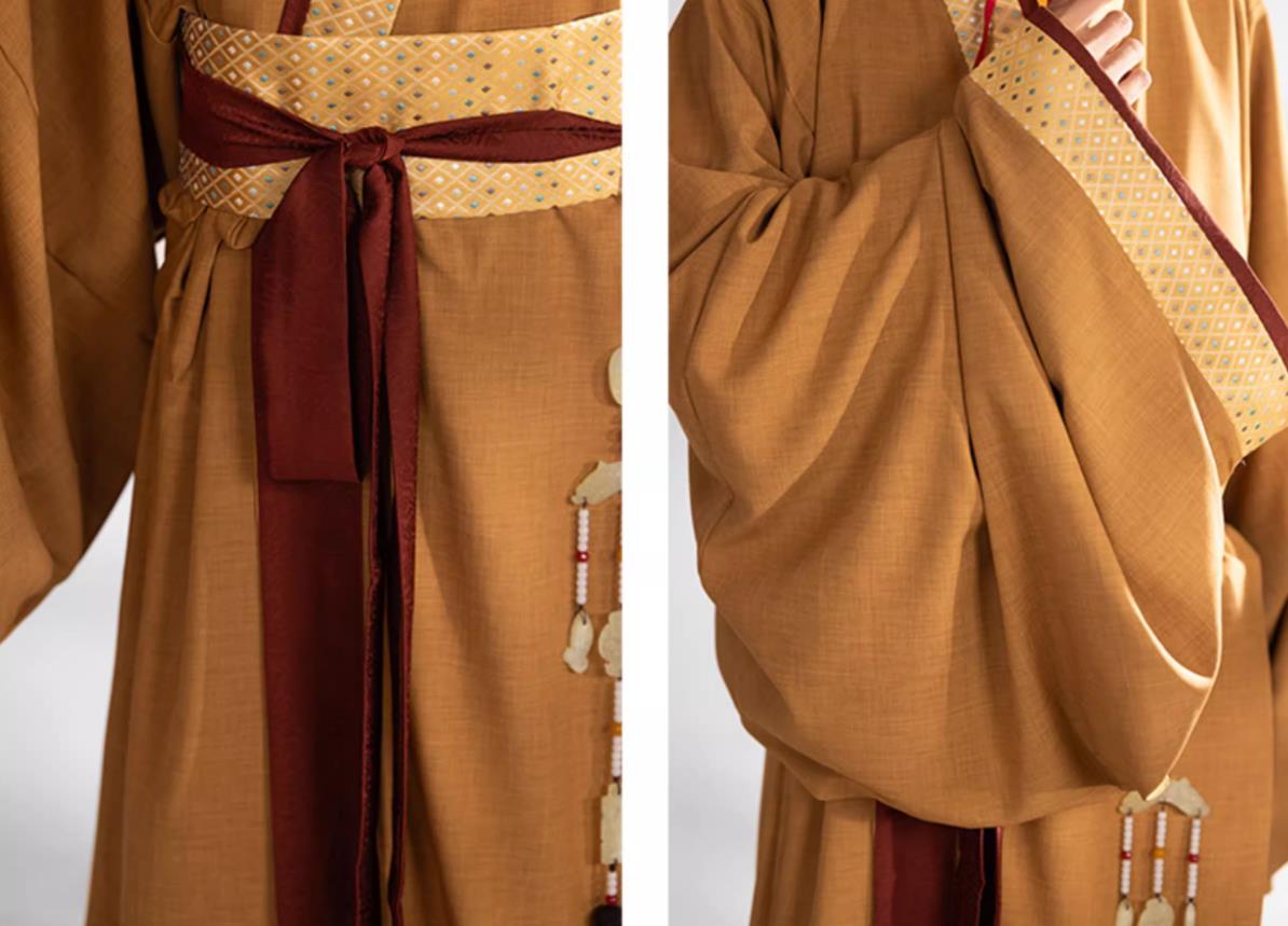 Chinese Travel Photography Costume Traditional Hanfu Khaki Warring States Robe Ancient Chinese Scholar Clothing