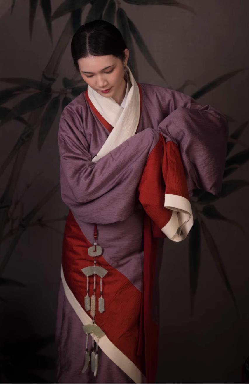Traditional Hanfu Curving Front Robe Ancient China Court Woman Clothing Chinese Travel Photography Costume