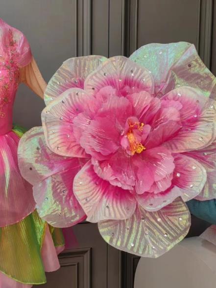 Handmade Modern Dance Pink Flower Chinese Spring Festival Gala Opening Dance Prop